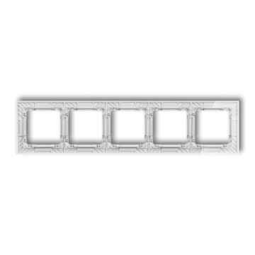 Ramka pięciokrotna pion/poziom transparentna (spód biały) efekt szkła Karlik DECO 52-0-DRS-5