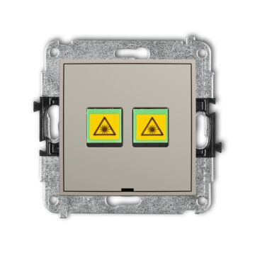 Gniazdo światłowodowe/optyczne podwójne taupe Karlik ICON 60IGOPBO-2