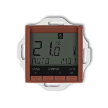 Regulator temperatury tygodniowy (podświetlenie białe) terakota Karlik ICON 63IRT-3.1