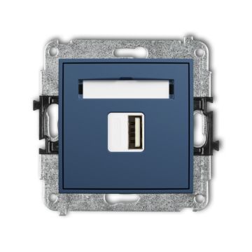 Gniazdo USB pojedyncze ładowarka USB A navy blue Karlik MINI 64MCUSB-1