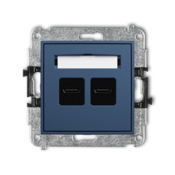 Gniazdo USB podwójne ładowarka 2xUSB C navy blue Karlik MINI 64MCUSB-7