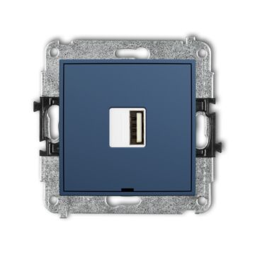Gniazdo USB pojedyncze ładowarka USB A navy blue Karlik MINI 64MCUSBBO-3