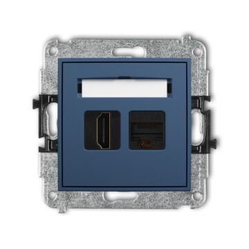 Gniazdo HDMI pojedyncze 2.1 8K + komputerowe 1xRJ45 kat. 6A navy blue Karlik MINI 64MGHK-86A