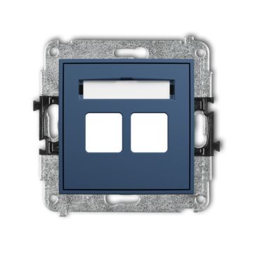 Gniazdo multimedialne podwójne bez modułu (Keystone) navy blue Karlik MINI 64MGM-2P