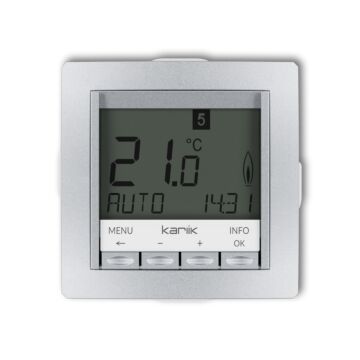 Regulator temperatury tygodniowy (podświetlenie białe) srebrny metalik Karlik DECO 7DRT-3.1