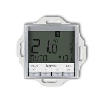Regulator temperatury tygodniowy (podświetlenie białe) srebrny metalik Karlik MINI 7MRT-3.2