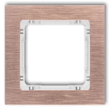Ramka pojedyncza pion/poziom miedziana (spód biały) aluminium szczotkowane Karlik DECO 9-0-DRA-1