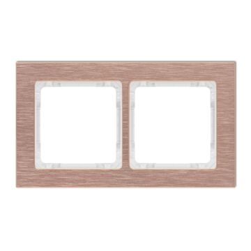 Ramka podwójna pion/poziom miedziana (spód biały) aluminium szczotkowane Karlik DECO 9-0-DRA-2
