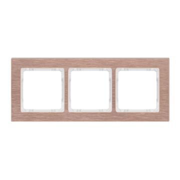 Ramka potrójna pion/poziom miedziana (spód biały) aluminium szczotkowane Karlik DECO 9-0-DRA-3