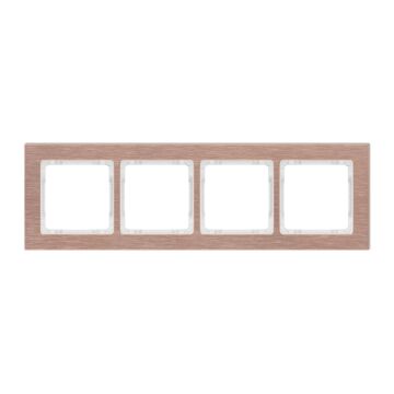 Ramka poczwórna pion/poziom miedziana (spód biały) aluminium szczotkowane Karlik DECO 9-0-DRA-4