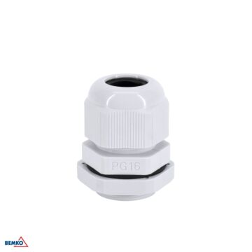 Dławik kablowy dławica z przeciwnakrętką 10-14mm IP68 szary PG-16 100szt. Bemko E45-DK-PG-16-S/1