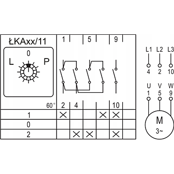 Łącznik krzywkowy tablicowy AEP ŁKA16/53