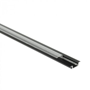Profil do taśm LED P01 podtynkowy czarny + klosz transparentny 1m Eco Light EC20911