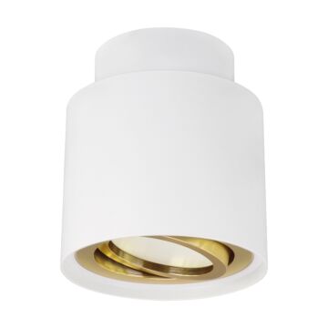 Oprawa downlight natynkowa HARIET GU10 lampa okrągła tuba 35W biały/złoty STRUHM 04591
