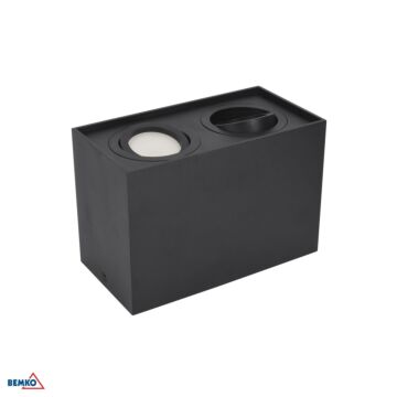 Oprawa downlight natynkowa LED ORTAL lampa 2xGU10 50W czarna Bemko C23-DLO-AS-GU10-250-BL