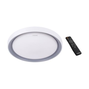 Oprawa plafon LED ARIEL lampa 48W 3000K/4200K/6400K 4050lm 160° IP44 biała/srebrna STRUHM 04012