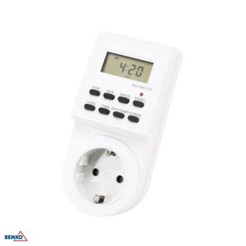 Programator czasowy elektroniczny tygodniowy zegar sterujący Schuko 16A 230V Bemko B62-TSED1