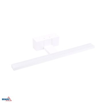 Oprawa ścienna LED KEIRA kinkiet łazienkowy lampa 8W 4000K 600lm IP44 biała Bemko C22-MLK-400-4K-WH