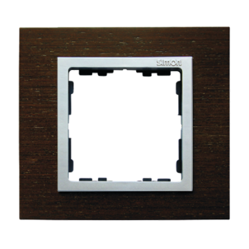 Ramka 1-krotna drewniana wenge / aluminium mat Simon82 Nature Kontakt-Simon 82917-65