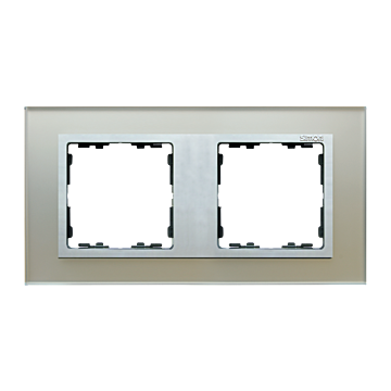 Ramka 2-krotna szklana srebro / aluminium Simon82 Nature Kontakt-Simon 82927-62
