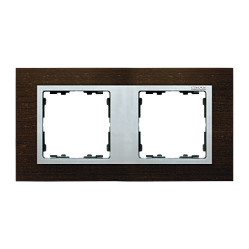 Ramka 2-krotna drewniana wenge / aluminium mat Simon82 Nature Kontakt-Simon 82927-65
