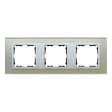Ramka 3-krotna szklana srebro / aluminium Simon82 Nature Kontakt-Simon 82937-62