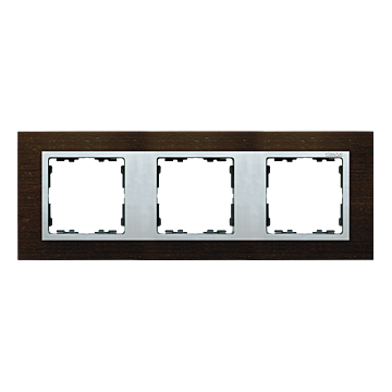 Ramka 3-krotna drewniana wenge / aluminium mat Simon82 Nature Kontakt-Simon 82937-65