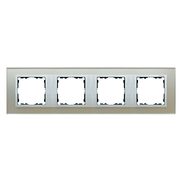 Ramka 4-krotna szklana srebro / aluminium Simon82 Nature Kontakt-Simon 82947-62