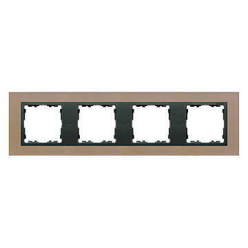 Ramka 4-krotna szklana miedź / grafit Simon82 Nature Kontakt-Simon 82847-34