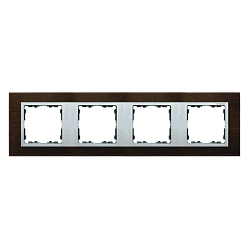 Ramka 4-krotna drewniana wenge / aluminium mat Simon82 Nature Kontakt-Simon 82947-65