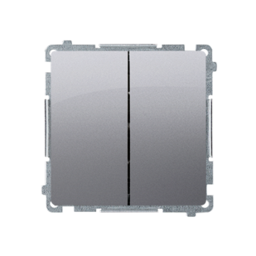 Włącznik schodowy podwójny inox, metalizowany Basic Kontakt-Simon BMW6/2.01/21 Włącznik schodowy podwójny inox, metalizowany Basic Kontakt-Simon BMW6/2.01/21