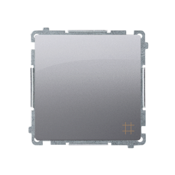 Włącznik krzyżowy inox, metalizowany Basic Kontakt-Simon BMW7.01/21