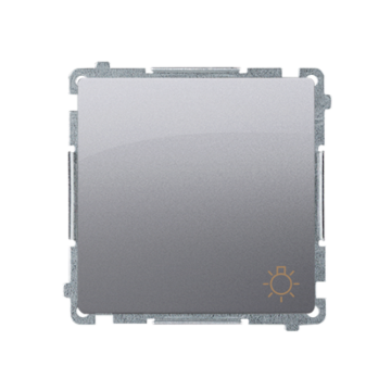 Przycisk "światło" inox, metalizowany Basic Kontakt-Simon BMS1.01/21