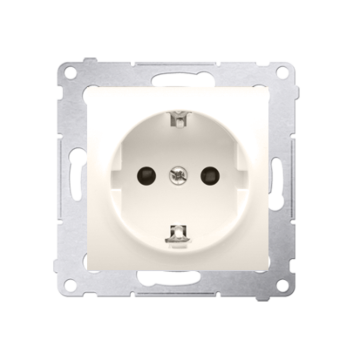 Gniazdo elektryczne pojedyncze SCHUKO kremowy Simon54 Kontakt-Simon DGSZ1CZ.01/41