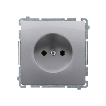 Gniazdo elektryczne pojedyncze bez uziemienia inox Basic Kontakt-Simon BMG1Z.01/21