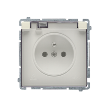 Gniazdo elektryczne pojedyncze z klapką beżowy IP44 Basic Kontakt-Simon BMGZ1BZ.01/12A Gniazdo elektryczne pojedyncze z klapką beżowy IP44 Basic Kontakt-Simon BMGZ1BZ.01/12A