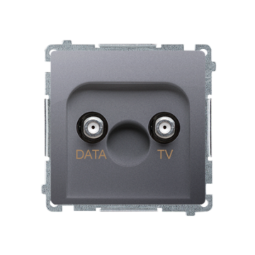 Gniazdo antenowe TV-DATA inox, metalizowany Basic Kontakt-Simon BMAD1.01/21