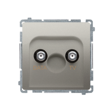 Gniazdo antenowe TV-DATA satynowy, metalizowany Basic Kontakt-Simon BMAD1.01/29 Gniazdo antenowe TV-DATA satynowy, metalizowany Basic Kontakt-Simon BMAD1.01/29