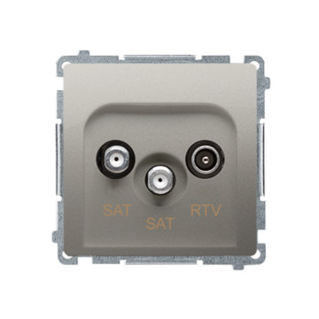 Gniazdo antenowe SAT-SAT-RTV podwójne satynowy Basic Kontakt-Simon BMZAR+SAT3.1-P2.01/29 Gniazdo antenowe SAT-SAT-RTV podwójne satynowy Basic Kontakt-Simon BMZAR+SAT3.1-P2.01/29
