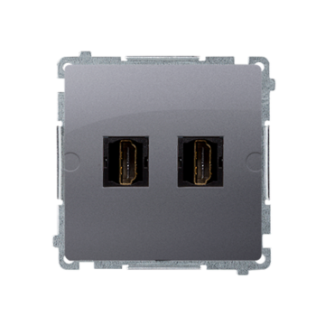 Gniazdo HDMI podwójne inox, metalizowany Basic Kontakt-Simon BMGHDMI2.01/21 Gniazdo HDMI podwójne inox, metalizowany Basic Kontakt-Simon BMGHDMI2.01/21
