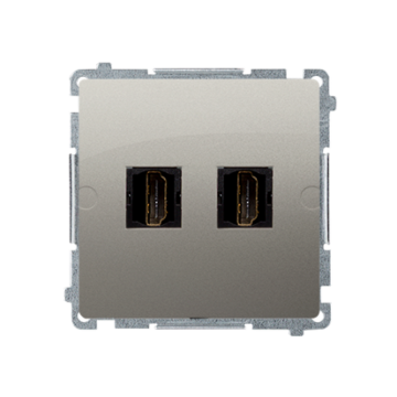Gniazdo HDMI podwójne satynowy, metalizowany Basic Kontakt-Simon BMGHDMI2.01/29