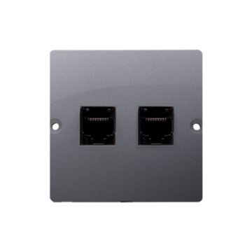 Gniazdo komputerowe podwójne RJ45 kat. 5e srebrny mat Basic Kontakt-Simon BMF52.02/43