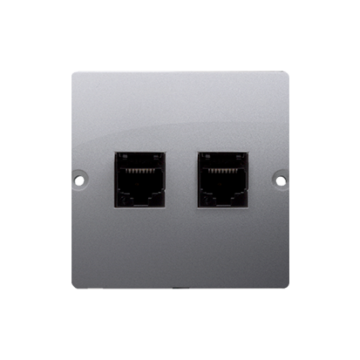 Gniazdo komputerowe podwójne RJ45 kat. 5e inox Basic Kontakt-Simon BMF52.02/21