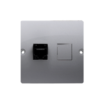 Gniazdo komputerowe pojedyncze RJ45 kat. 5e inox Basic Kontakt-Simon BMF51.02/21