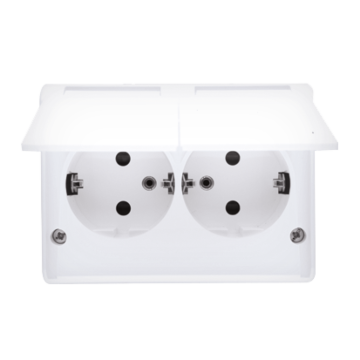Gniazdo elektryczne podwójne SCHUKO biały IP44 Simon54 Kontakt Simon EGSZ2NZB/11