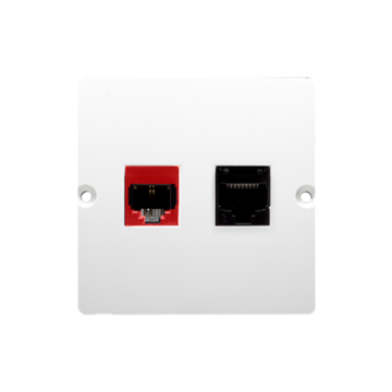 Gniazdo komputerowe RJ45 kat. 5e + telefoniczne RJ12 biały Basic Kontakt-Simon BM5T.02/11