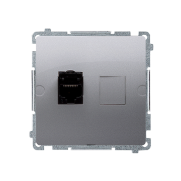 Gniazdo komputerowe pojedyncze RJ45 kat. 6 inox Basic Kontakt-Simon BM61E.01/21