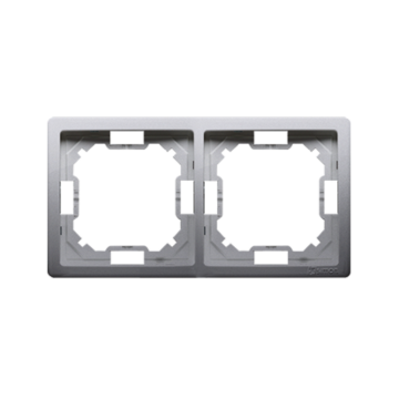 Ramka 2-krotna inox, metalizowany Basic Standard Kontakt-Simon BMR2/21