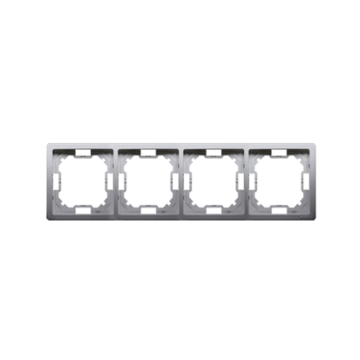 Ramka 4-krotna inox, metalizowany Basic Standard Kontakt-Simon BMR4/21