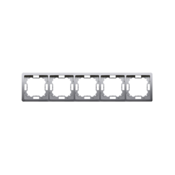 Ramka 5-krotna inox, metalizowany Basic Standard Kontakt-Simon BMR5/21